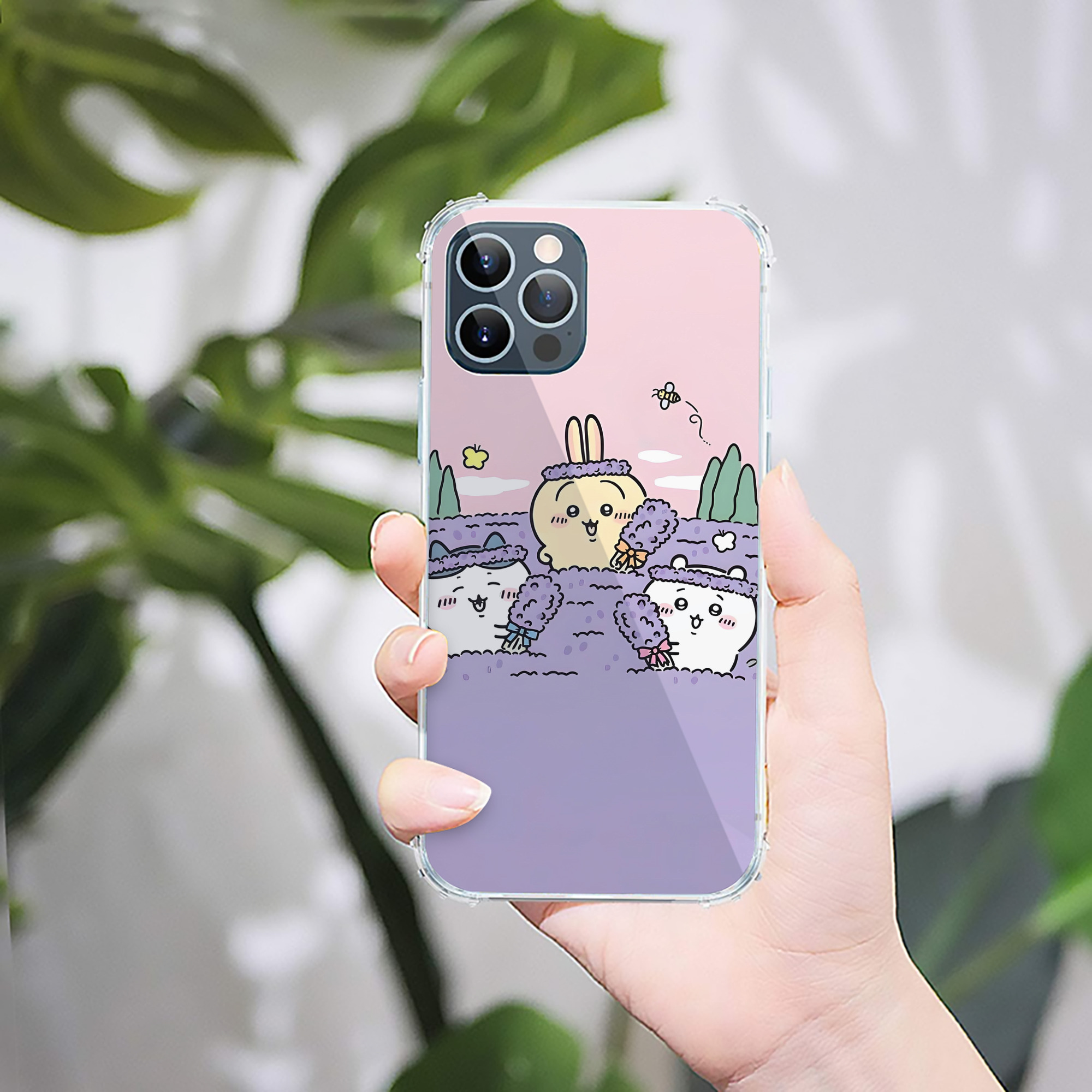 （画像用） ちいかわ Chii-kawa 【iPhone 12シリーズ対応】透明スマホケース（クリアソフトケース）